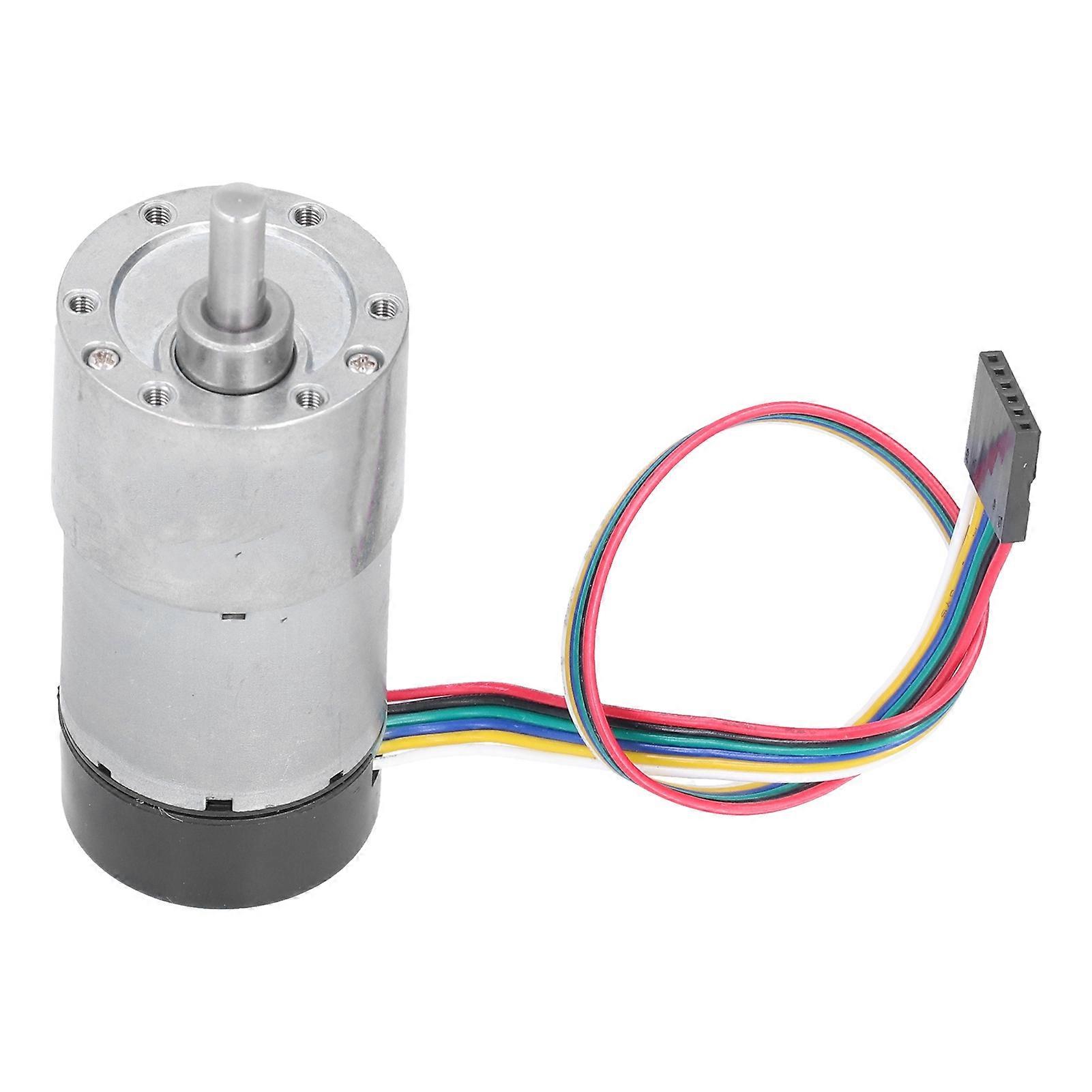 Ouitble Encoder Gear Motor DC12V Encoder Metal Gear Motor, High Torsion Speed Reduction Motor, 89 RPM, Self Locking Design, Metal Construction