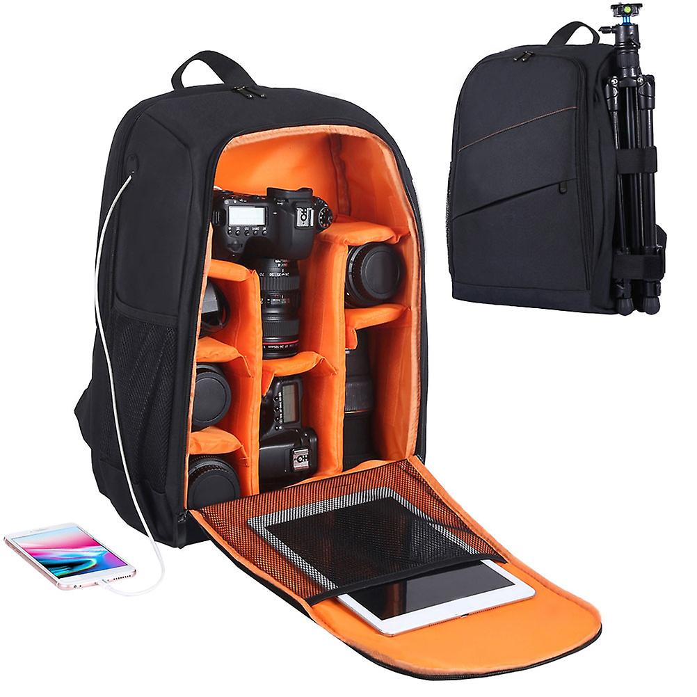 Camera Backpack Bag Professional Waterproof Large Capacity Camera Backpack with Charging Earphone Hole for Camera Tripod Accessories