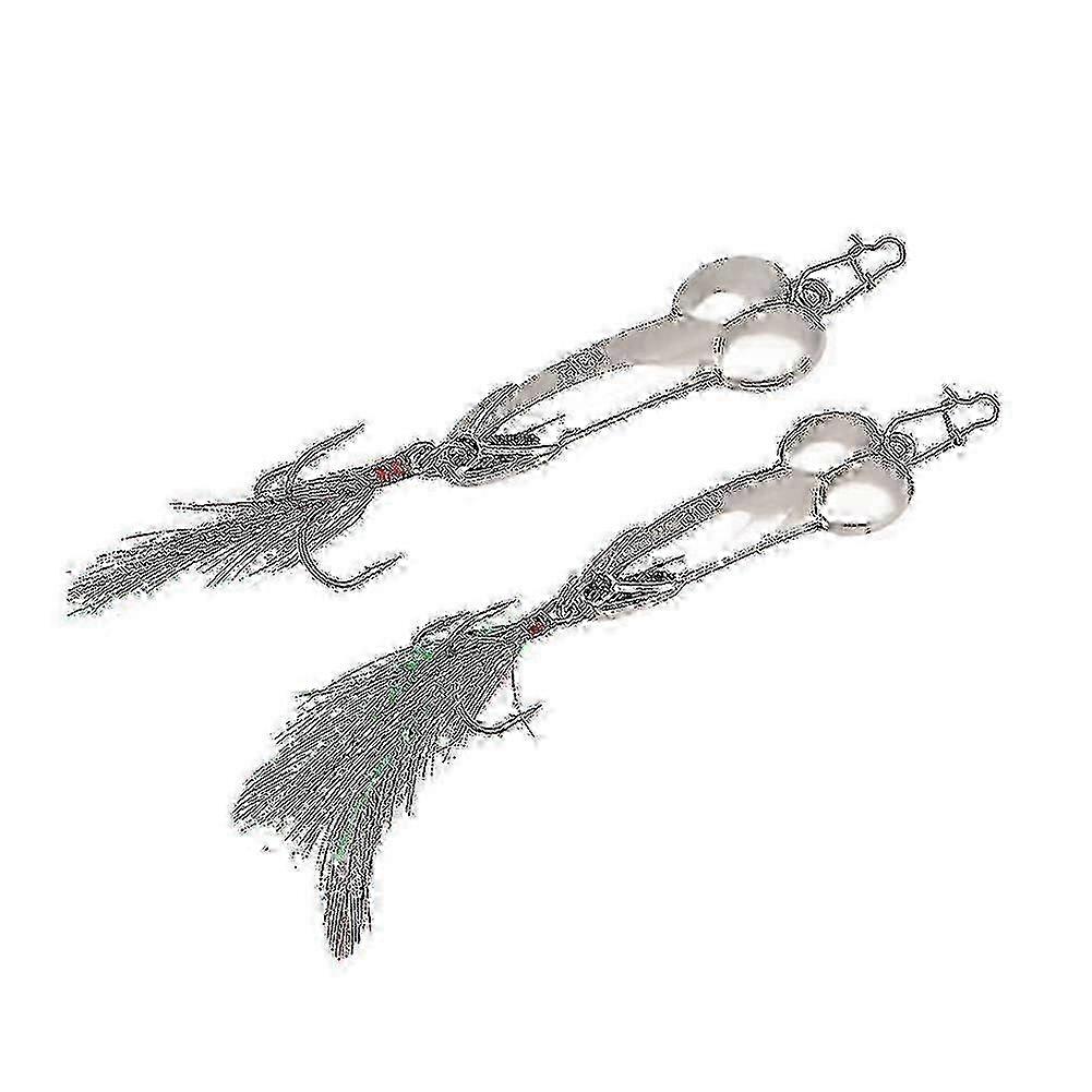 Lot de 2 leurres de pêche vibrants en métal dur avec hameçon (10 g d'argent et 15 g d'argent)
