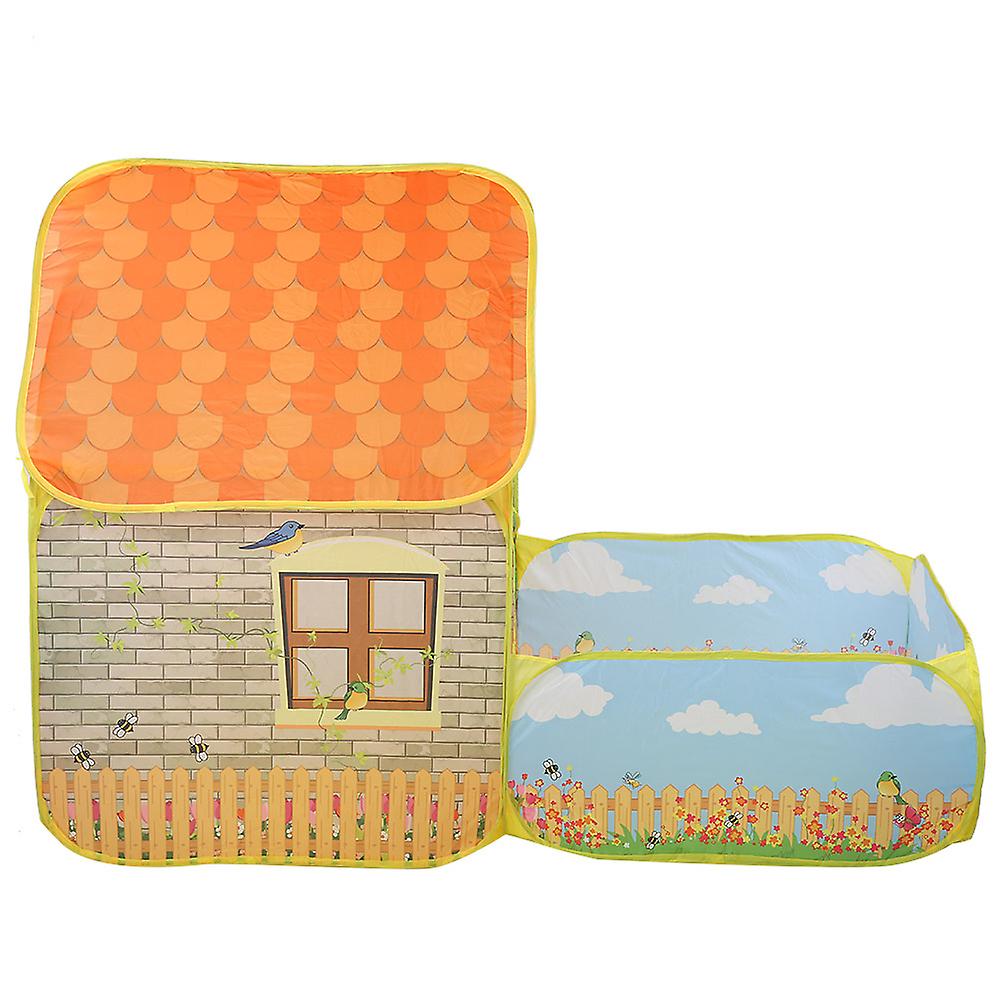 Children Tent House Boys Girls Playing Crawling Tent with Courtyard Garden GiftBall Pool House