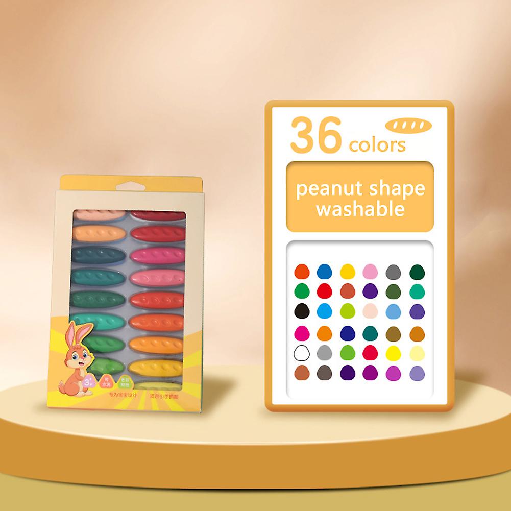 Plastic Peanut-Shaped Crayons Set for Children Art Learning Stationery Crayons Gift for Birthday