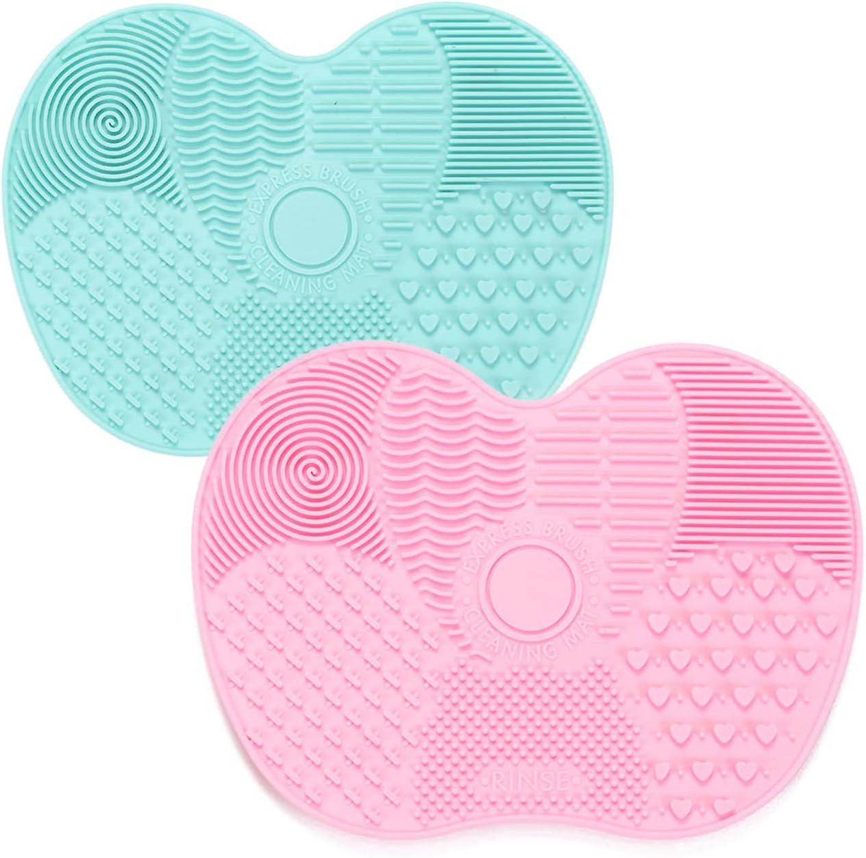 2pcs Silicone Makeup Brush Cleaning Pads with Suction Cup