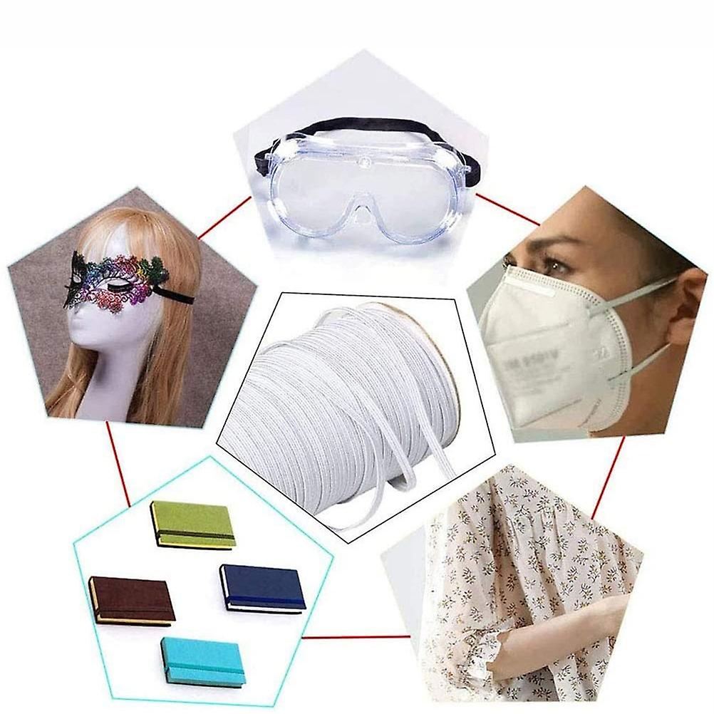 0.3/0.5/0.7cm Flat Elastic Band Roll, 91m/128m/137m Sewing Drawstring