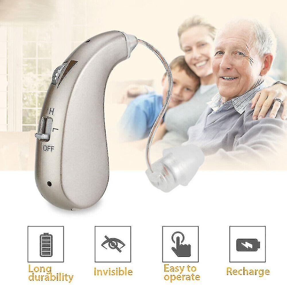 Rechargeable Digital Hearing Aid Sound Voice Amplifier Behind Ear Adjustable