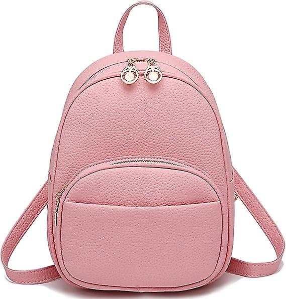 Girl Small Bag PU Leather Multiple Zipper Pockets Mini Backpack Purse