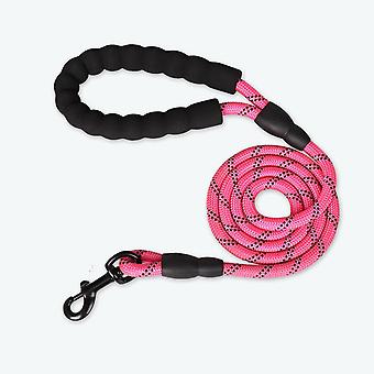 Veeki Rope Nylon Leash with Padded Handle for Medium Large Dogs 5ft Pink