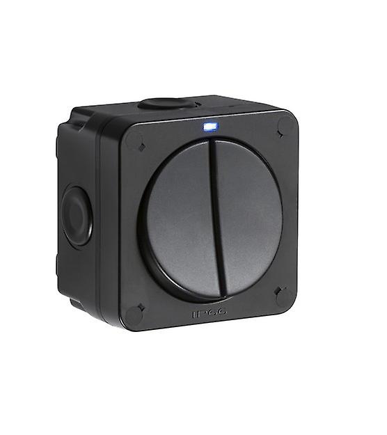 Knightsbridge IP66 20AX 2G SP 2-way switch- Black - OP3
