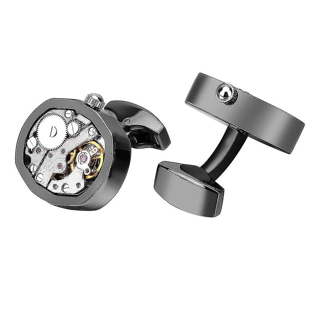 Men's Mechanical Cufflinks - Luxury Men's Cuff Links, Steampunk Watch Movement Shape Suitable For We