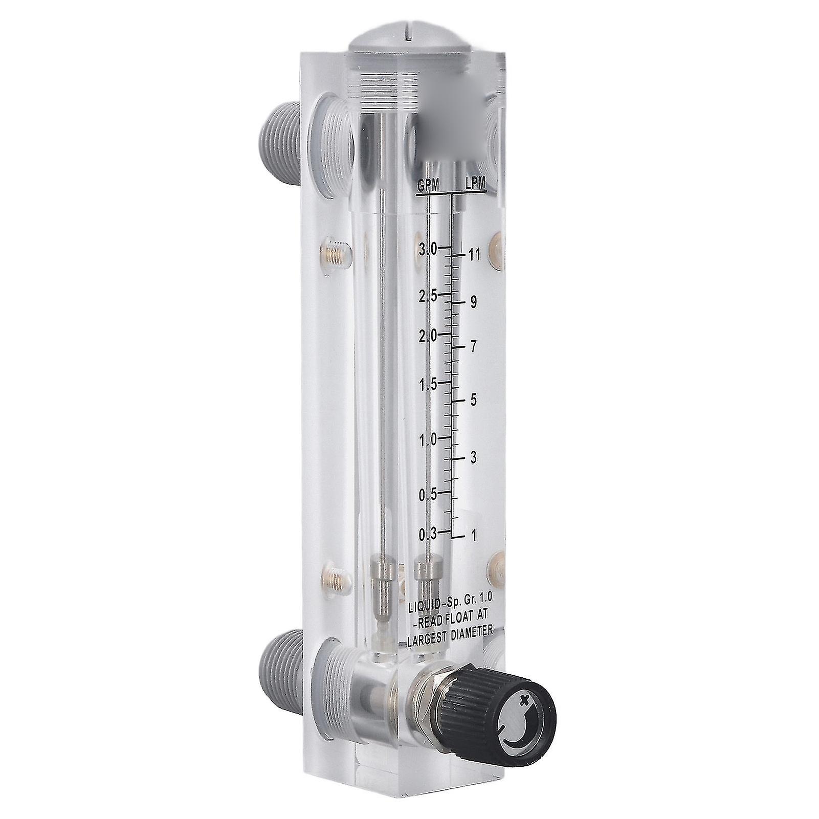 Acrylic Transparent Adjustable Panel Mount Type Liquid Flowmeter 0.3-3GPM