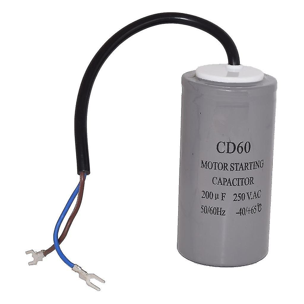 Universal 200UF / 200MFD AC Motor Start Capacitor with Cable 250v