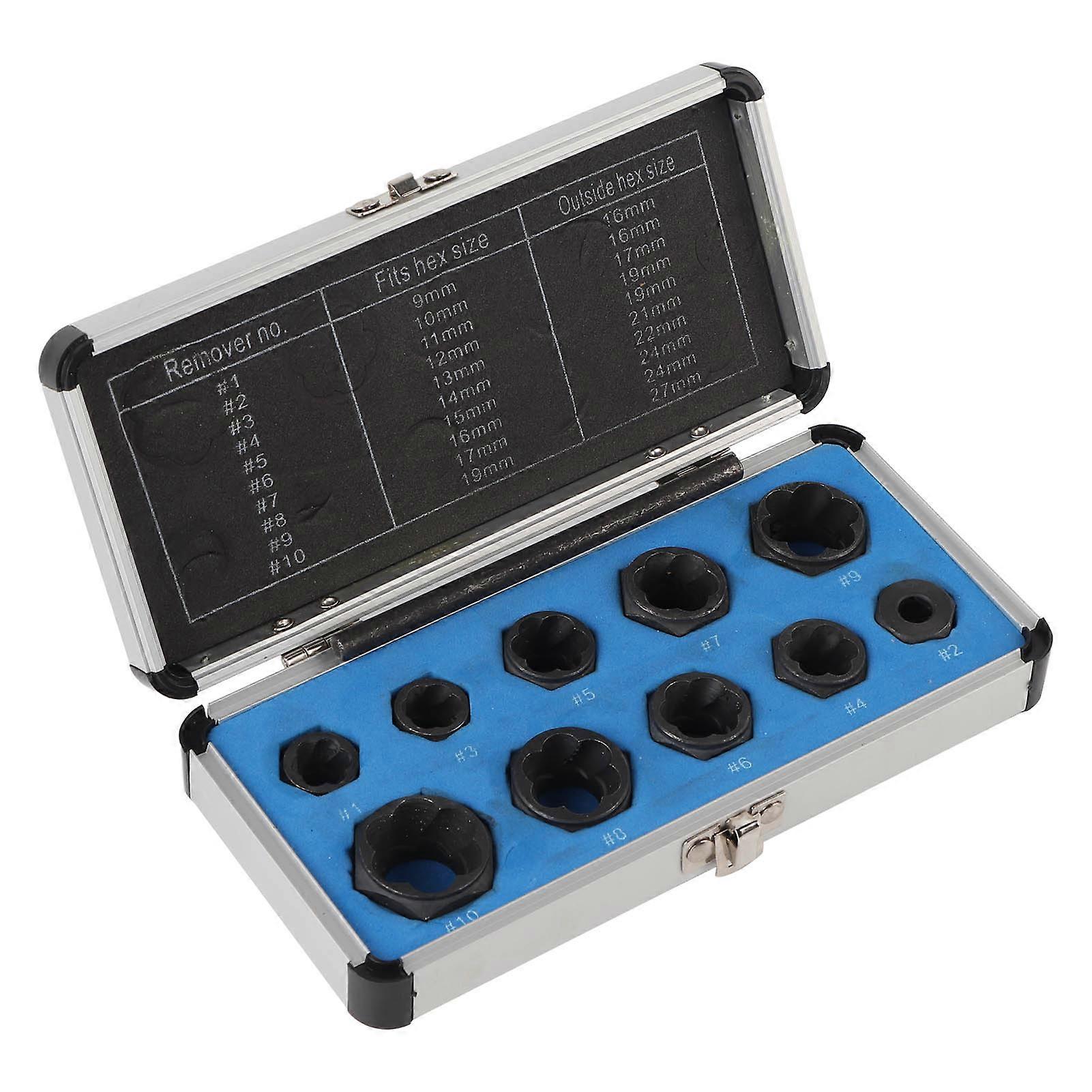 11pcs/ Set 9-19mm Damaged Nut Bolt Remover Stud Extractor Locking Socket
