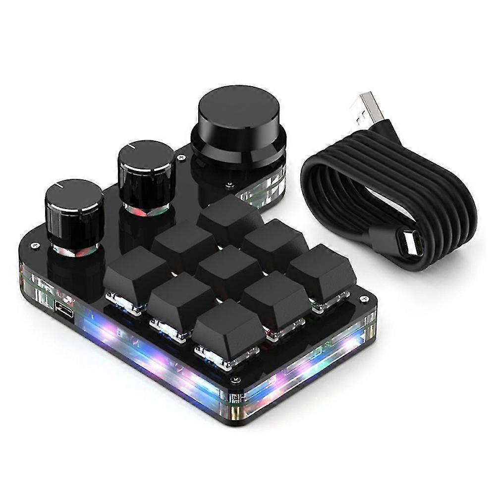Rgb Macro Keyboard 3 Knob Usb Custom Keyboard Mini Mechanical Keyboard Programming Macro Gaming Key