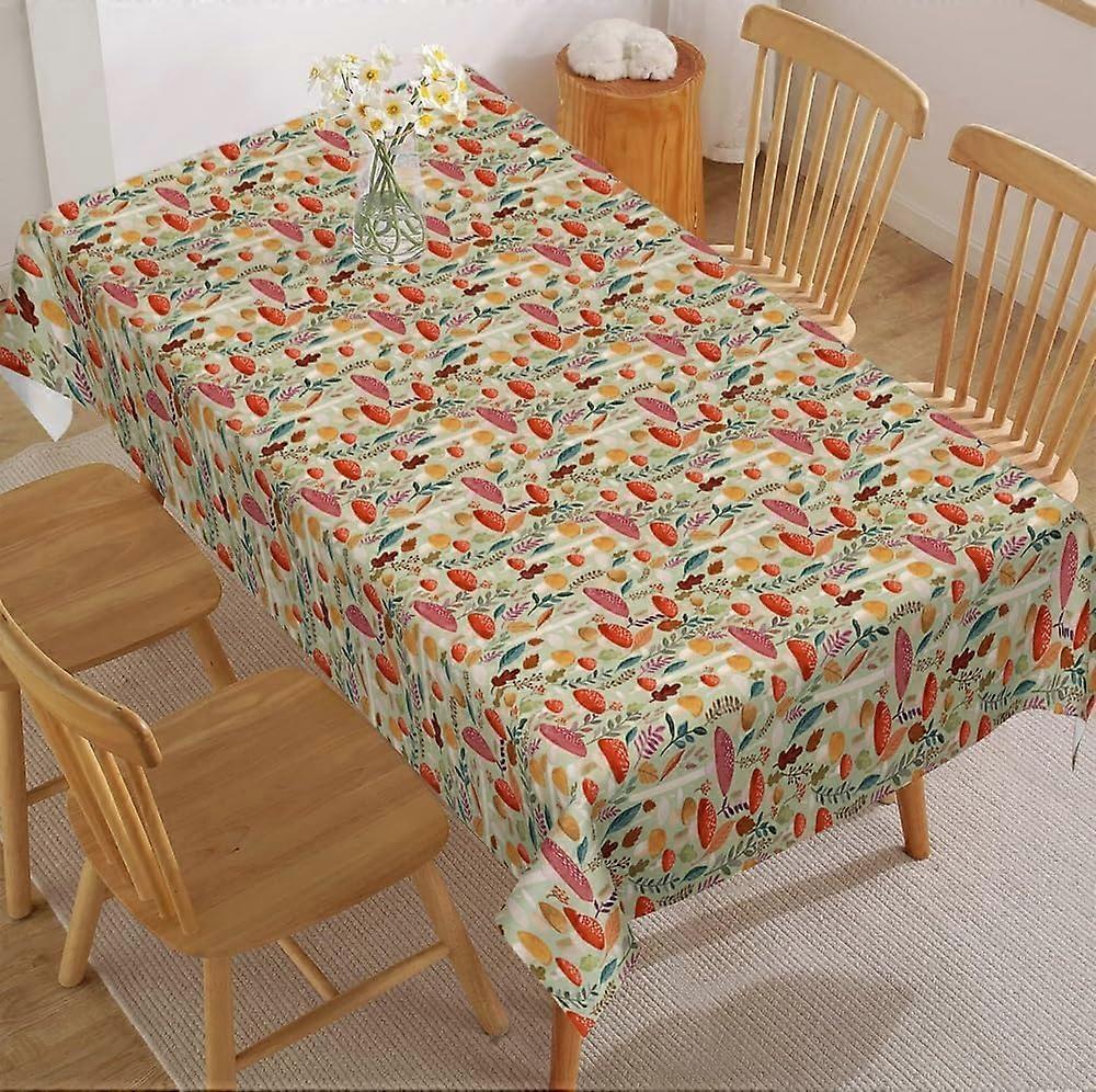 William Morris Tablecloth Vintage Floral Boho Table Cloths Original Design Red Table Cloth for Rectangle Table Wipeable Polyester Fabric Table Cover K