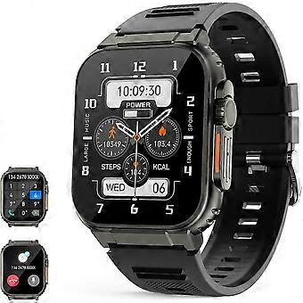 Smart Watch ultra voor mannen maken antwoord oproepen, 2.0 '' HD scherm buiten de deur sport fitness tracker met hartslag / slaapmonitor, muziek opslag, 600mah vleermuis