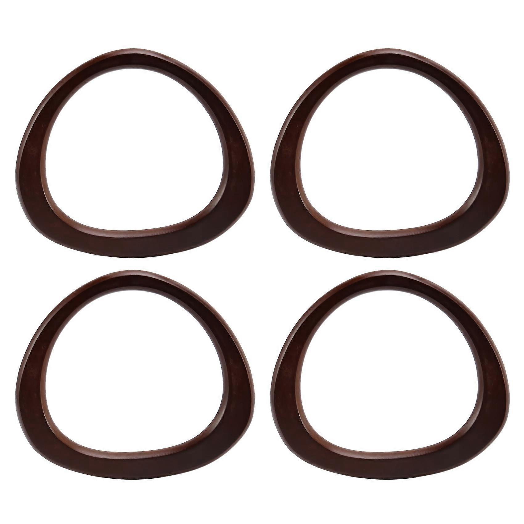 4 Pack Wooden Purse Handle D Shape Wooden Handles Replacement Tool for Crocheted Knitted Bag Beach