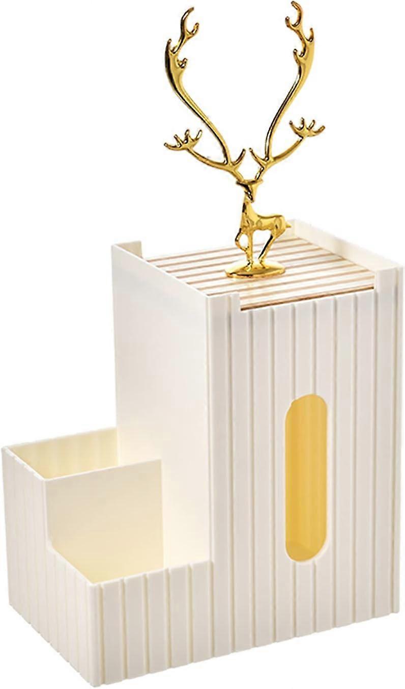 Multifunctional Tissue Box Cover Organizer, Portable Tissue Holder Rectangular, Desk Organizer with Tissue Holder More Storage Space Suitable for Home