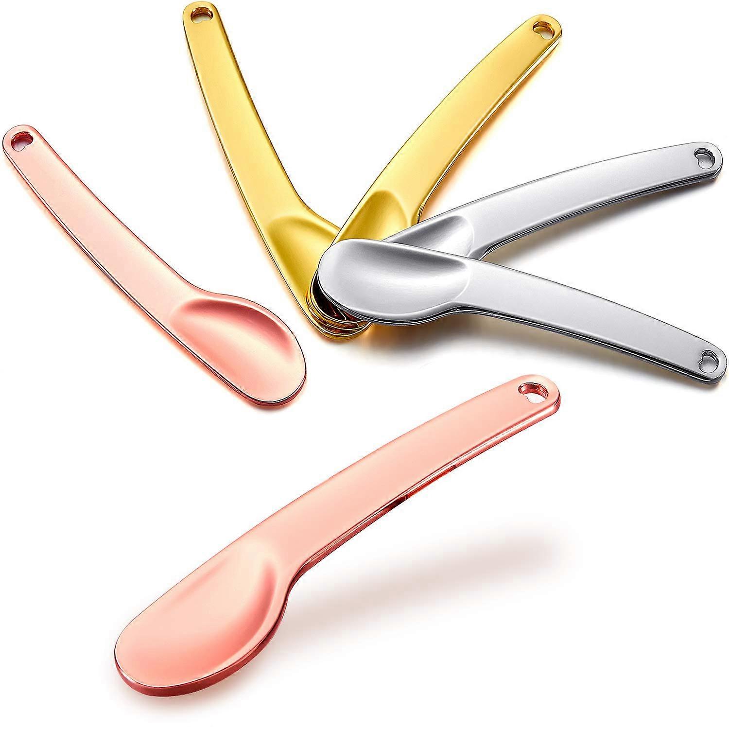 6 kpl Mini Kaareva metalli Kosmeettinen Spatula Metallimeikki Spatula Applicator Beau