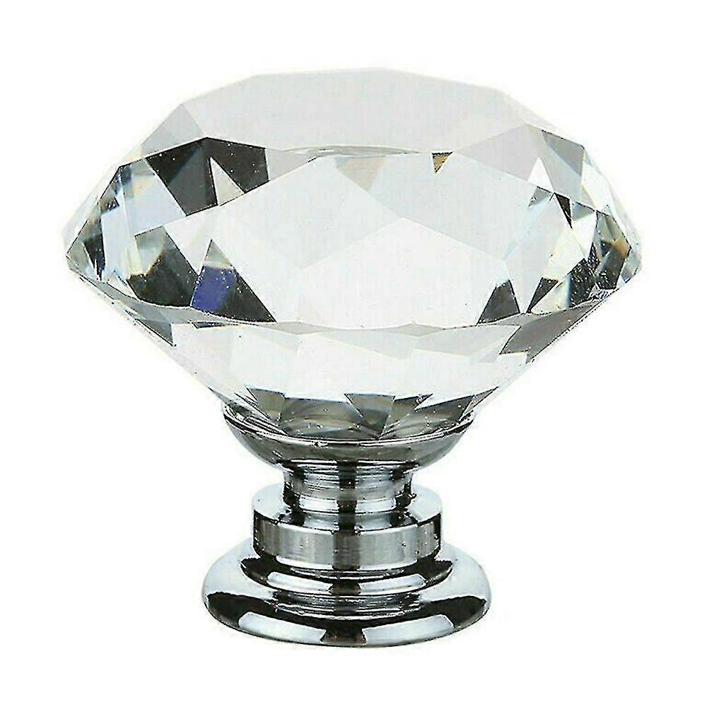 Clear Crystal Diamond Glass Door Knobs Cabinet  Board Drawer Furniture Pull  S