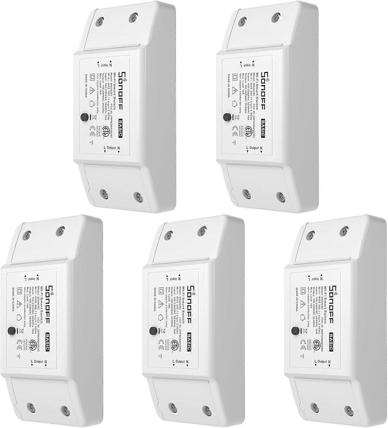 BASIC R2 WiFi Smart Switch, Compatible with Alexa/Google Home, 10A/2200W, Remote Control, Voice Control, Time Function, No Hub Required