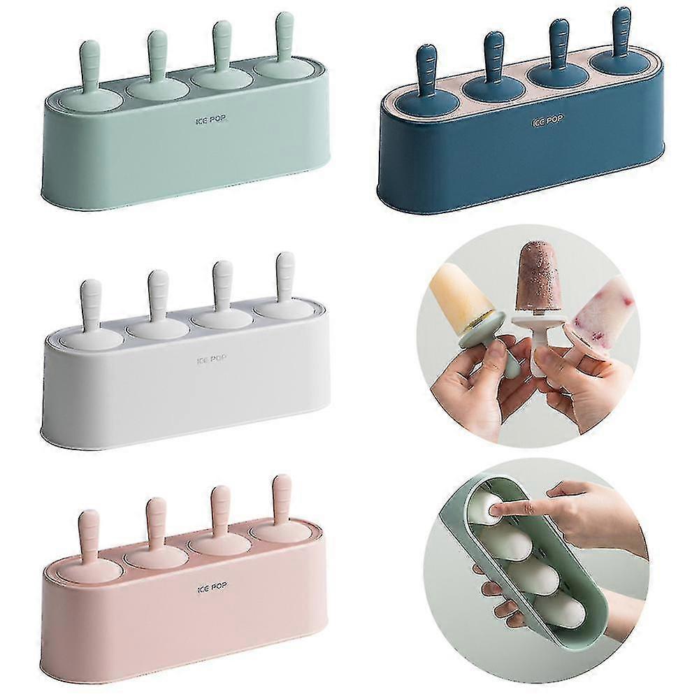 4 Grid Ice Cream Mould Self-designed Summer Diy Ice Cream Home Popsicle Making Box-Good