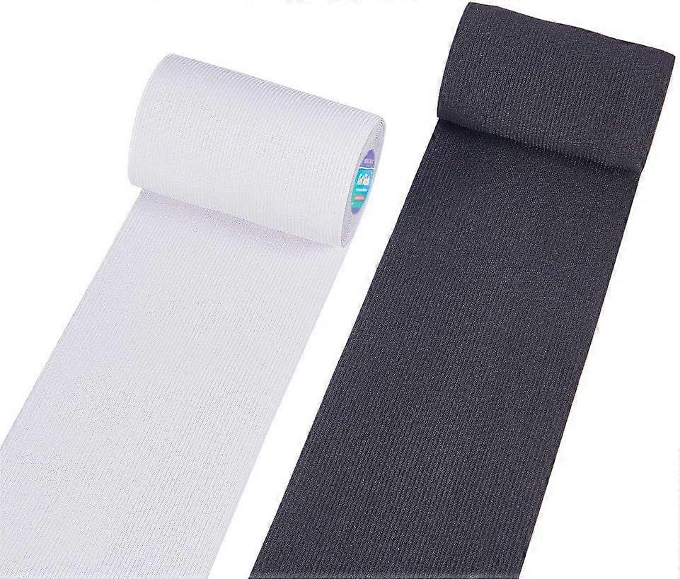 6,6 iarde 4 pollici di larghezza bianco e nero pesante elasticità ad alta elasticità maglia elastica (3,3 iarde / colore)