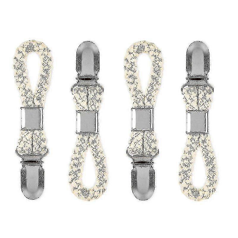 Braided Cotton Loop Towel Clip With Metal Clamp Multipurpose Cloth Hanger For Home Bathroom Kitchen