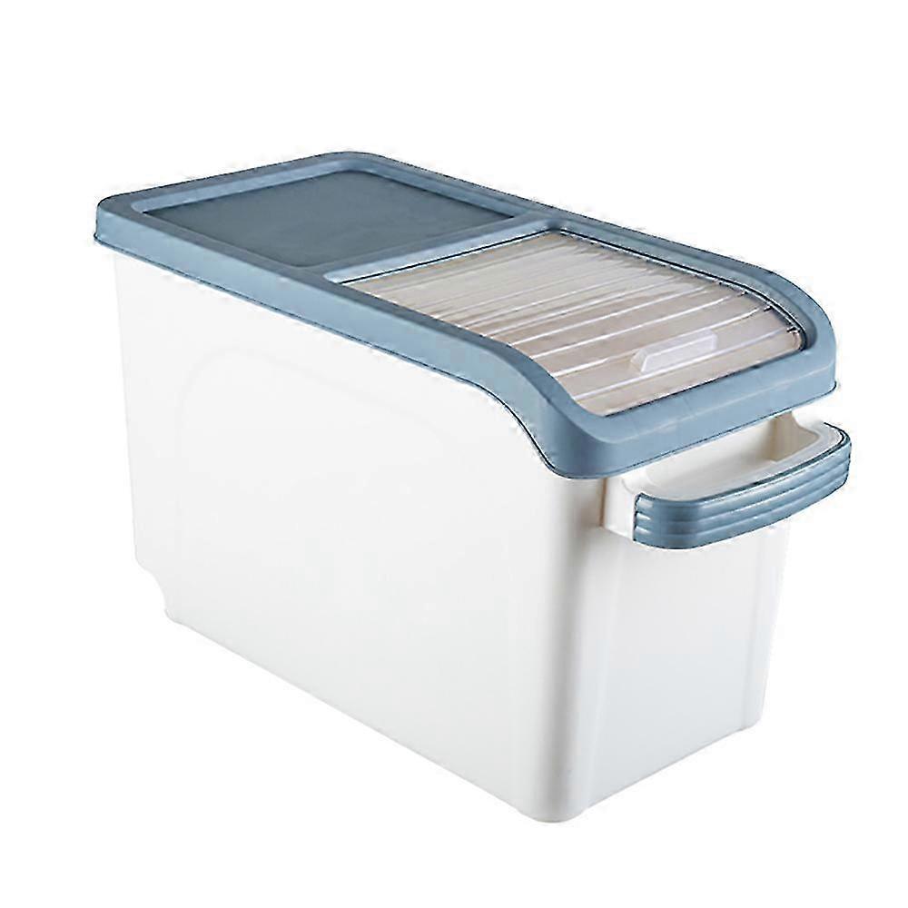 15Kg Rice Storage Box Grain Cereal Dispenser Flip Lid Food Organizer Container Rice Container Portable Organizer -Blue