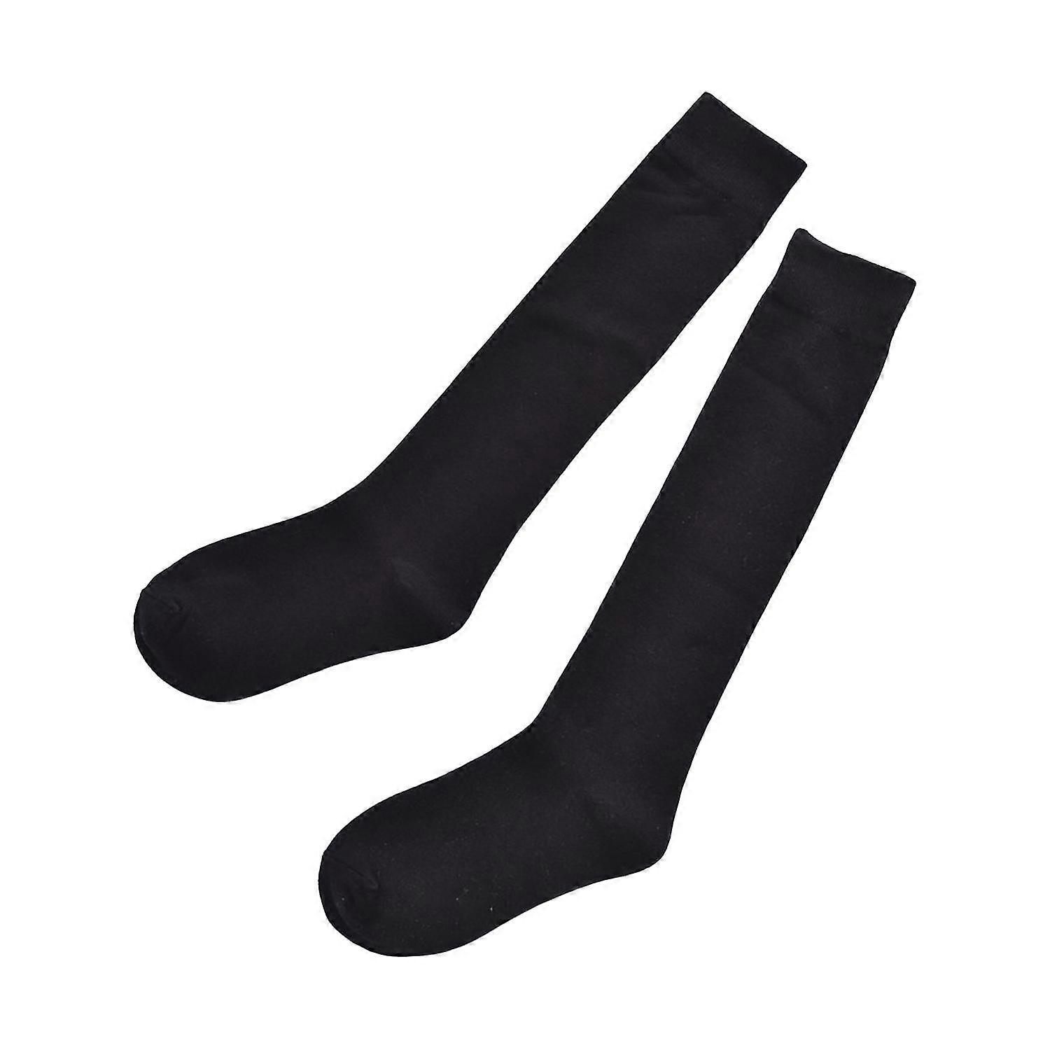 1 Pair Japanese Style High Elasticity Sports Socks Winter Solid Color Long Cotton Socks OuZhan