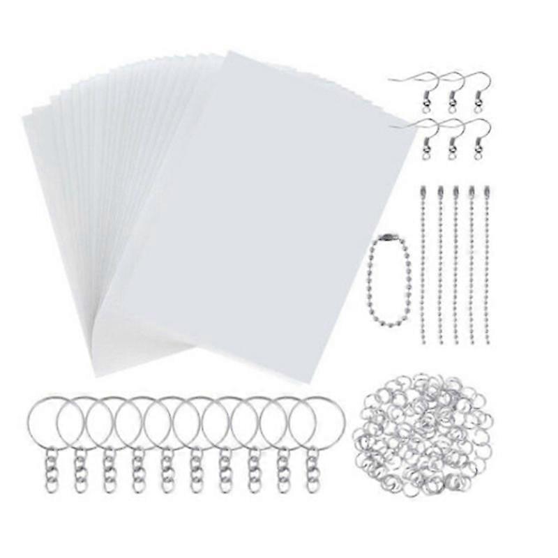 Shrinky Art Paper Heat Shrink Plastic Kit Hole Punch Keychains Pencils DIY Drawing