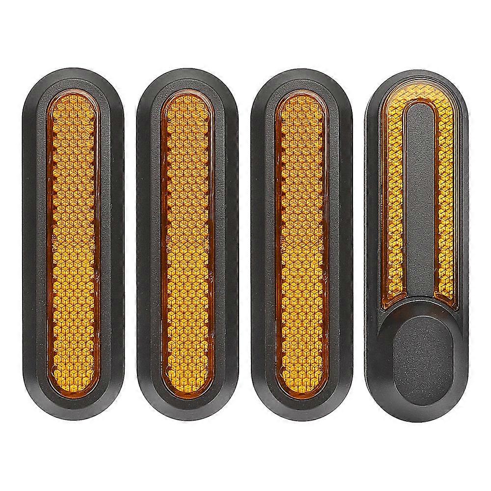 Set of 4 Electric Scooter Wheel Hubs Cap Fork Reflective Strips Wheel Side Decorative Cover with Screws Compatible with M365/PRO/PRO2/1S/Lite/G30 Max