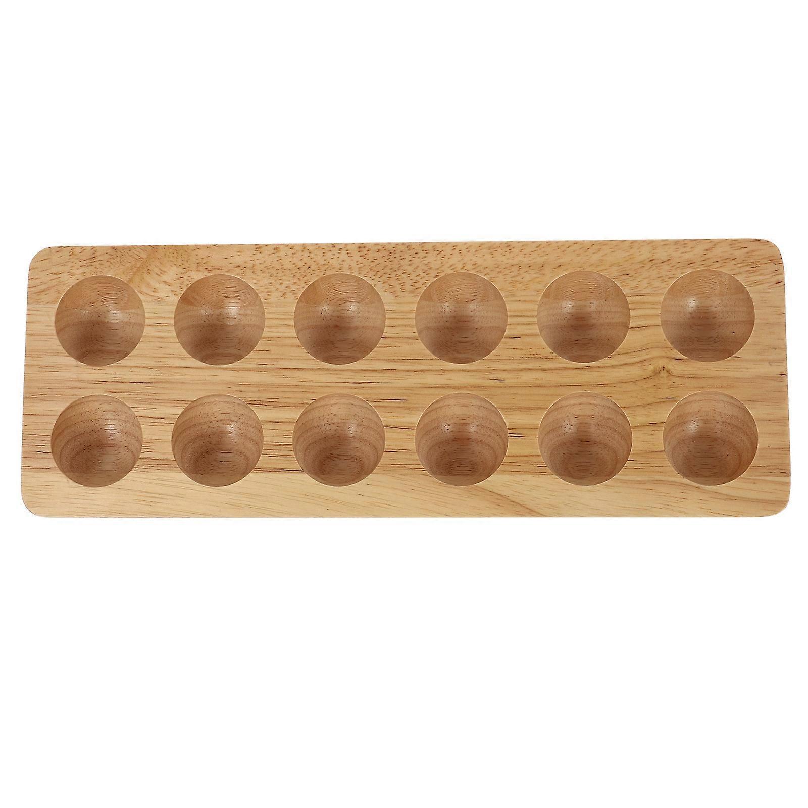 1pc Wooden Egg Tray Practical Egg Storage Holder Household Egg Storage Base