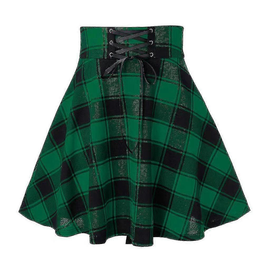 Femei Fusta scurta plisat punk vintage drawstring