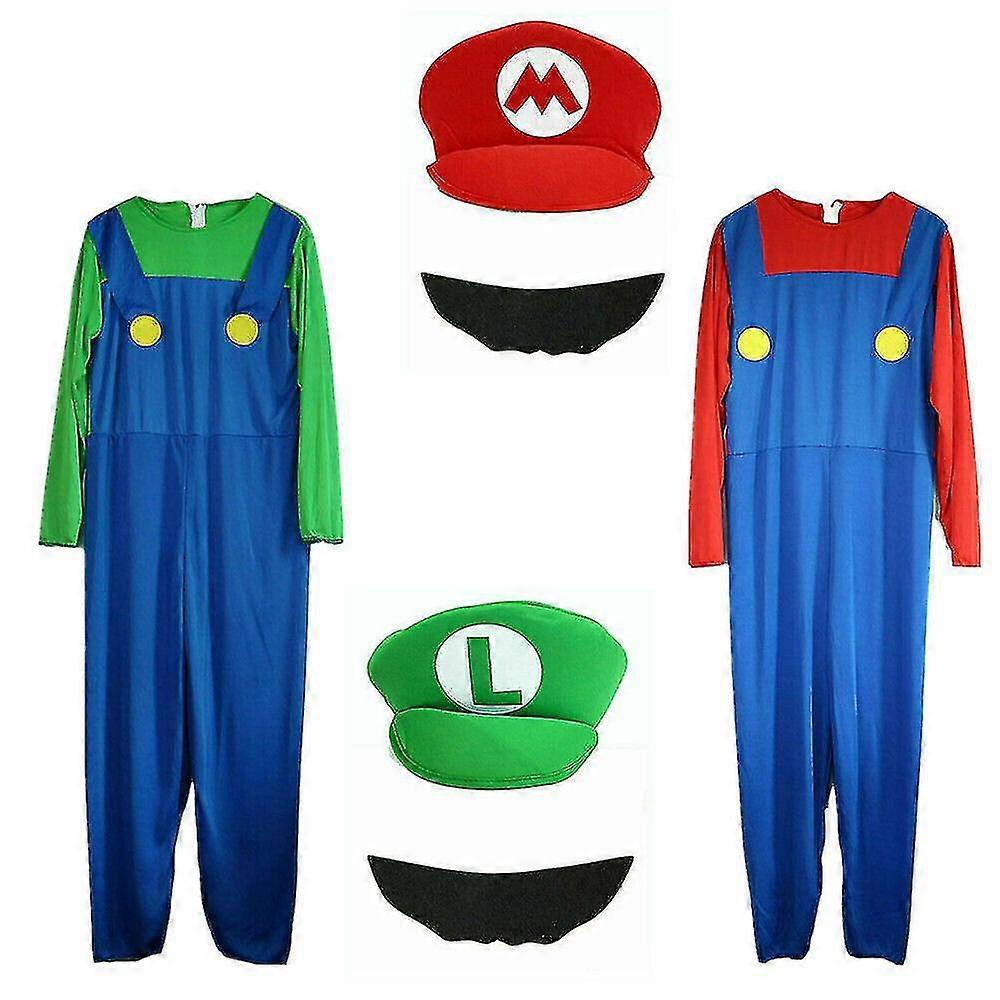 Erwachsene Männer39;s Super Mario Bros. Kostüm Kostüm Cosplay Kostüm Rot M