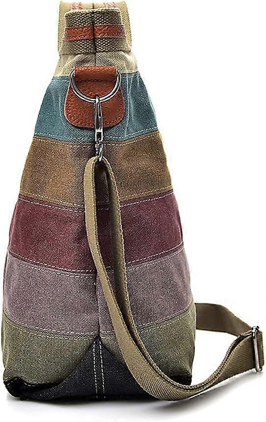 ROUROU Women's Canvas Hobo Tote Bag - Large Capacity Crossbody Shoulder Bag With Adjustable Strap, 11.81x12.2x5.51 Inch - View #4