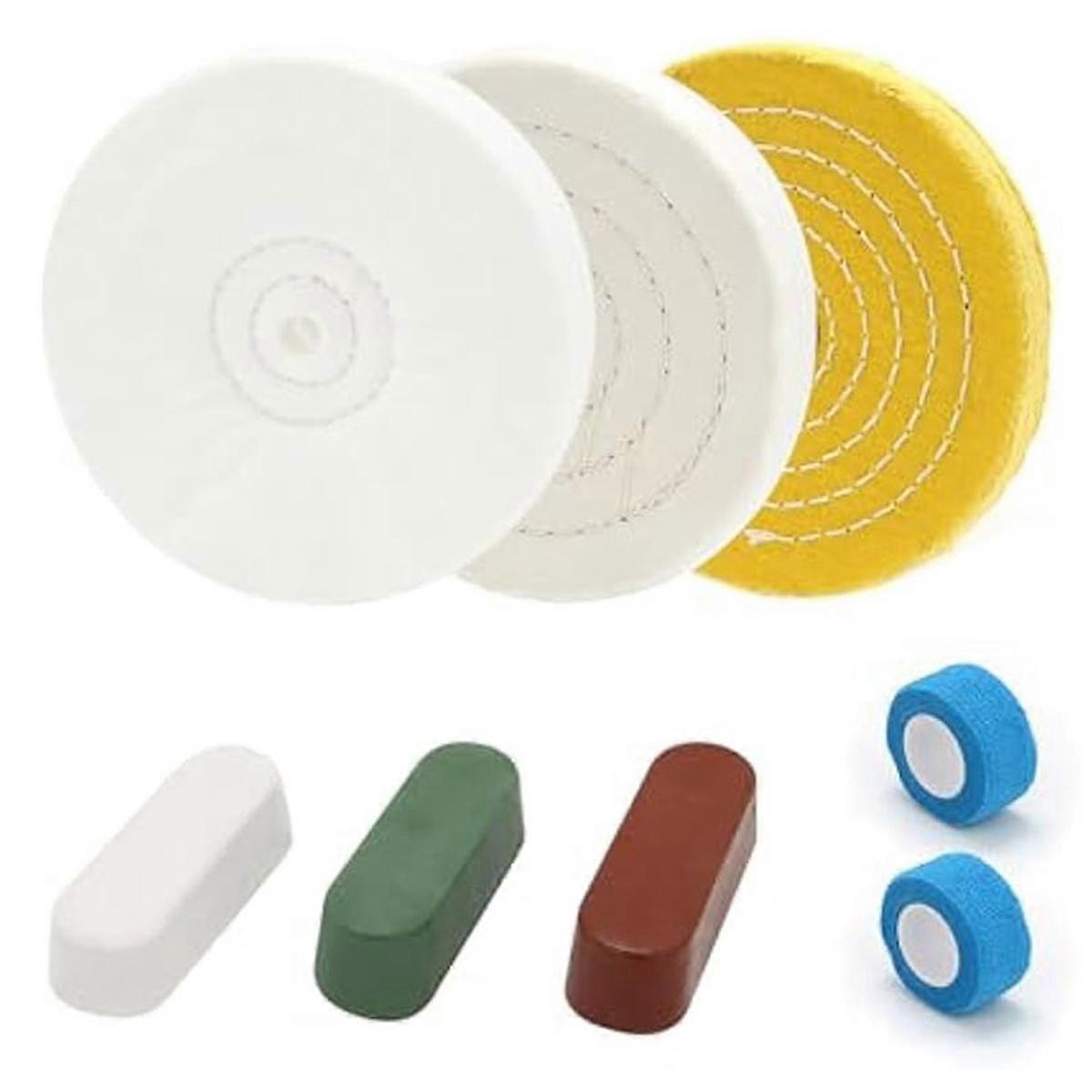 6inch Buffing Polishing Wheels,for Bench Grinder,with Buffing Polishing Cutting Compounds,with Non-