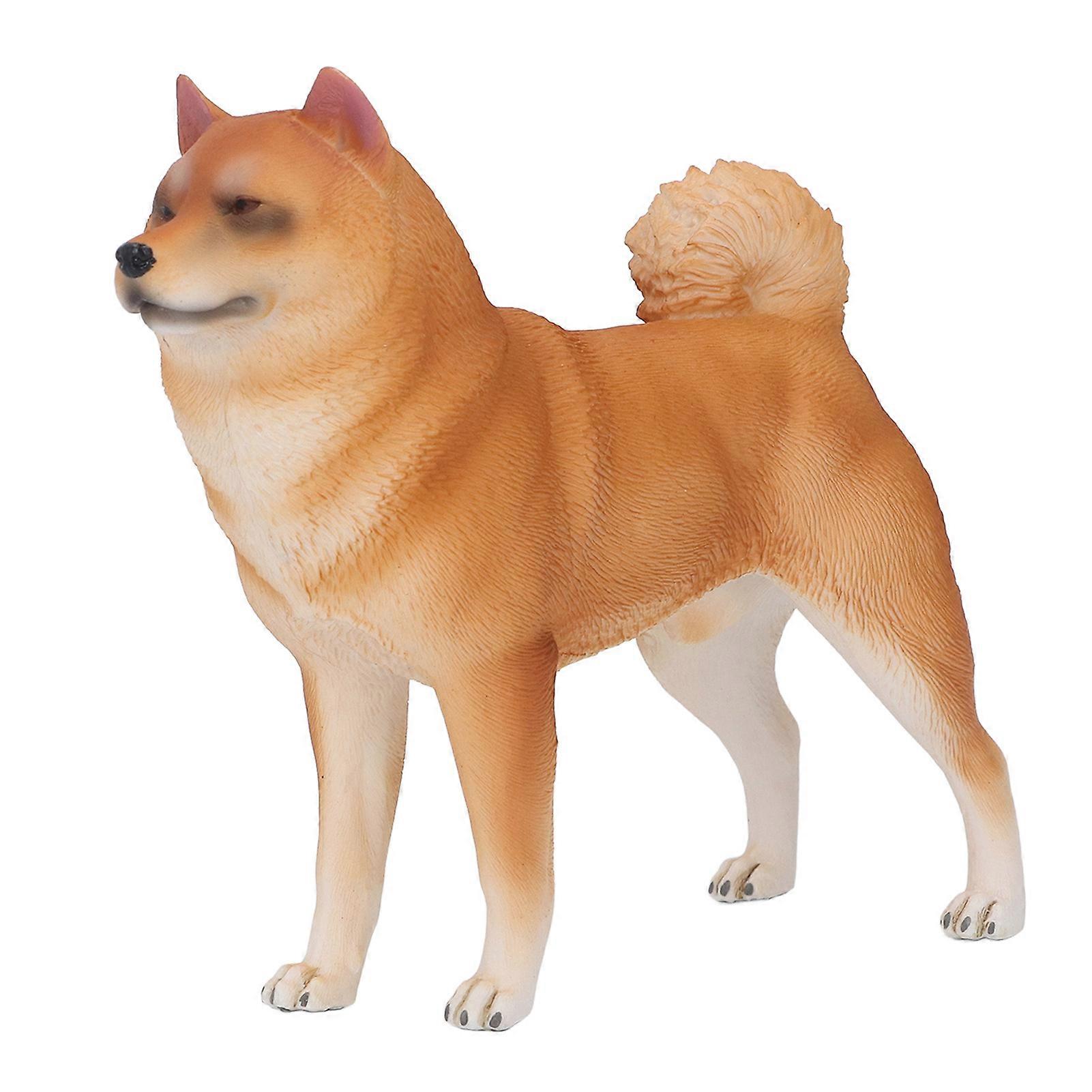 Dog Figurine Lifelike Toxic Free Plastic Child Toy Animal Model Ornament for Bedroom Study Decoration PL127 971 Yellow