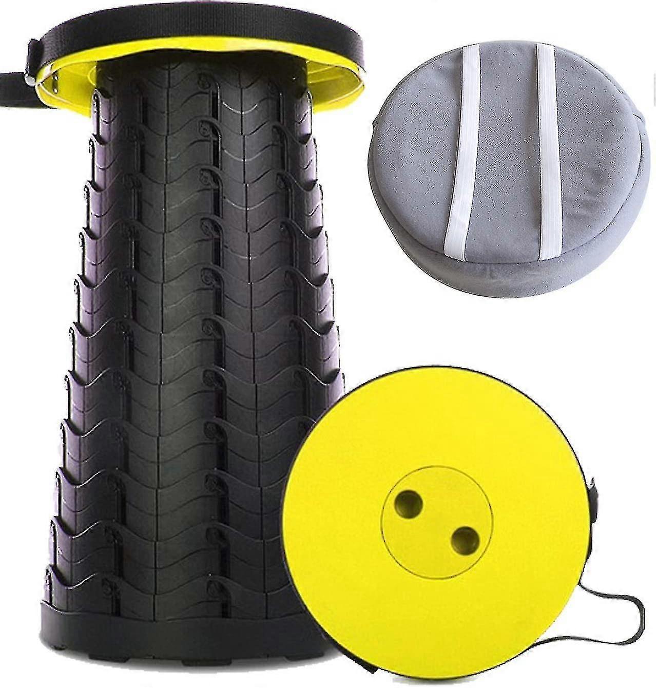 Upgraded Portable Folding Stool With Backpack Pad, Retractable