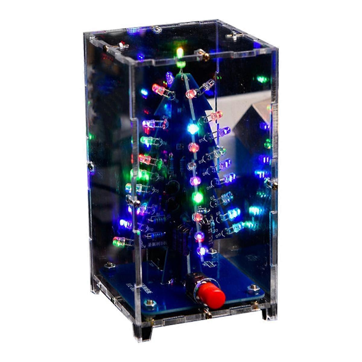 Kits d’arbre de Noël bricolage Arbre de Noël LED RVB coloré Kit d’assemblage de science électronique pour Noël