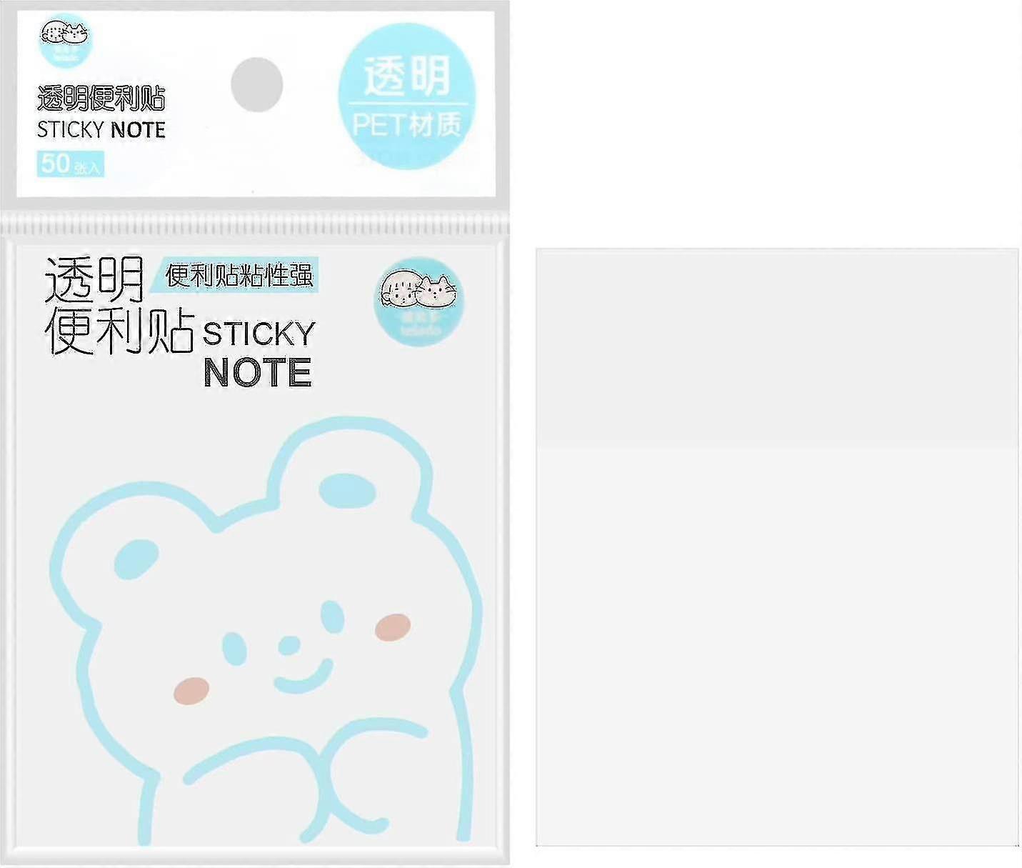Transparent Sticky Notes - 100 Sheets 3 X 4 Inch Clear Self-stick Note Pad, Waterproof Memo Pad