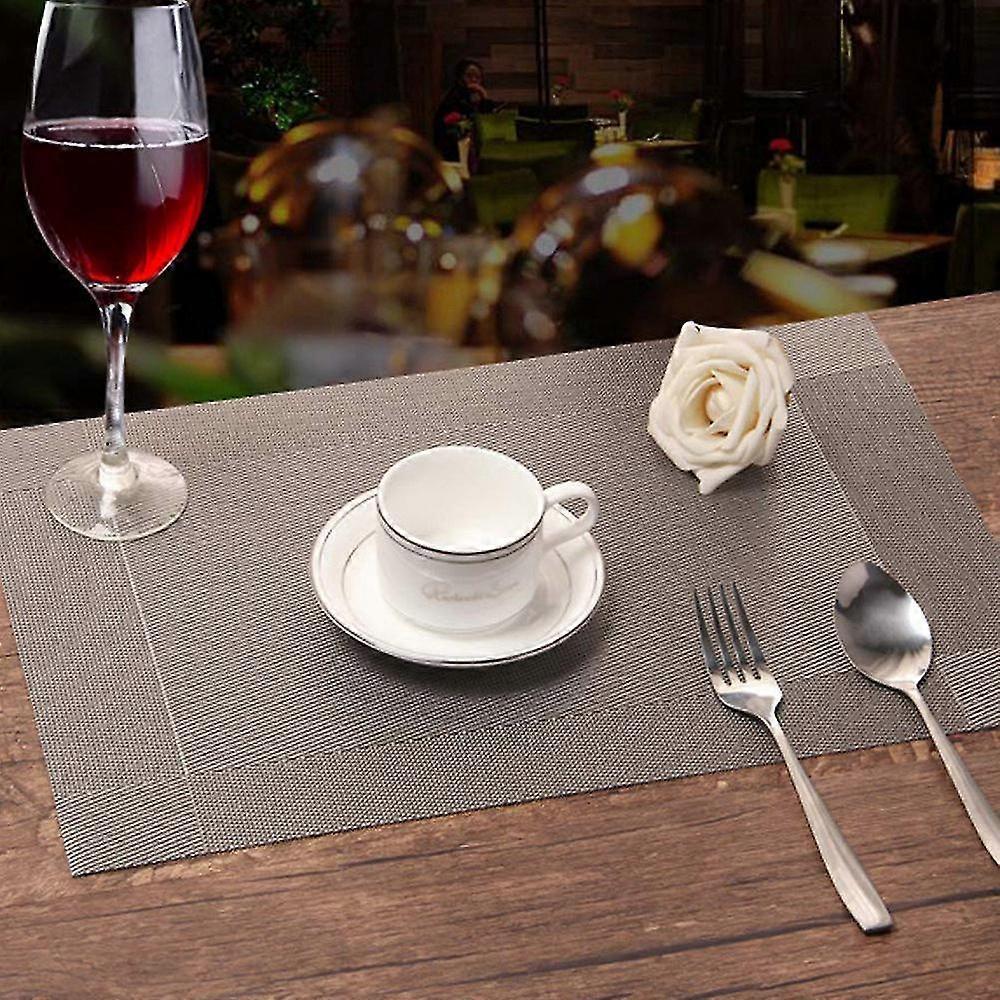 Table Mats Set Of 8 Dining Table Place Mats Washable Placemats Non-slip Heat Resistant Pvc With Sin