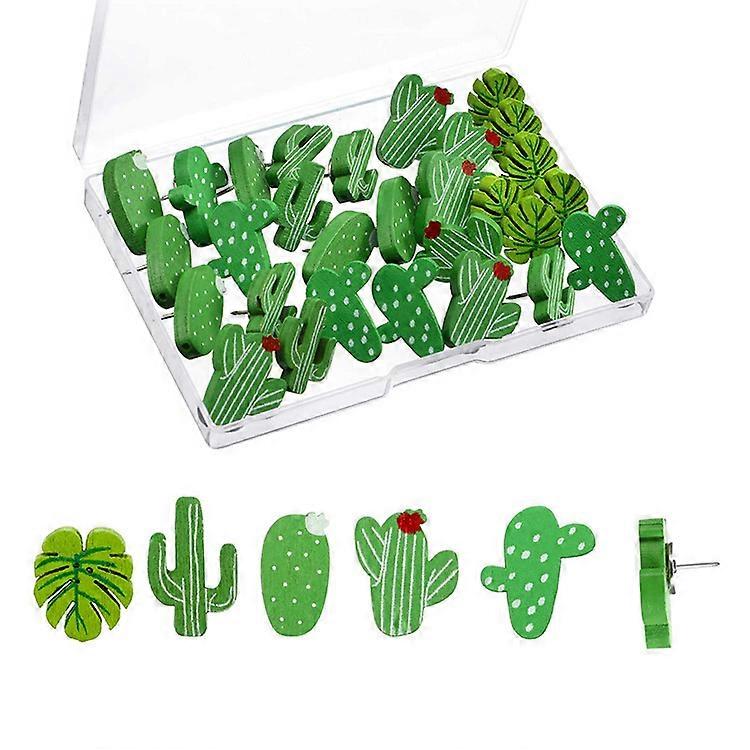 Holz-Push-Pins Kaktus-Palmblatt-Daumen-Tack dekorative niedliche Push-Pins für P