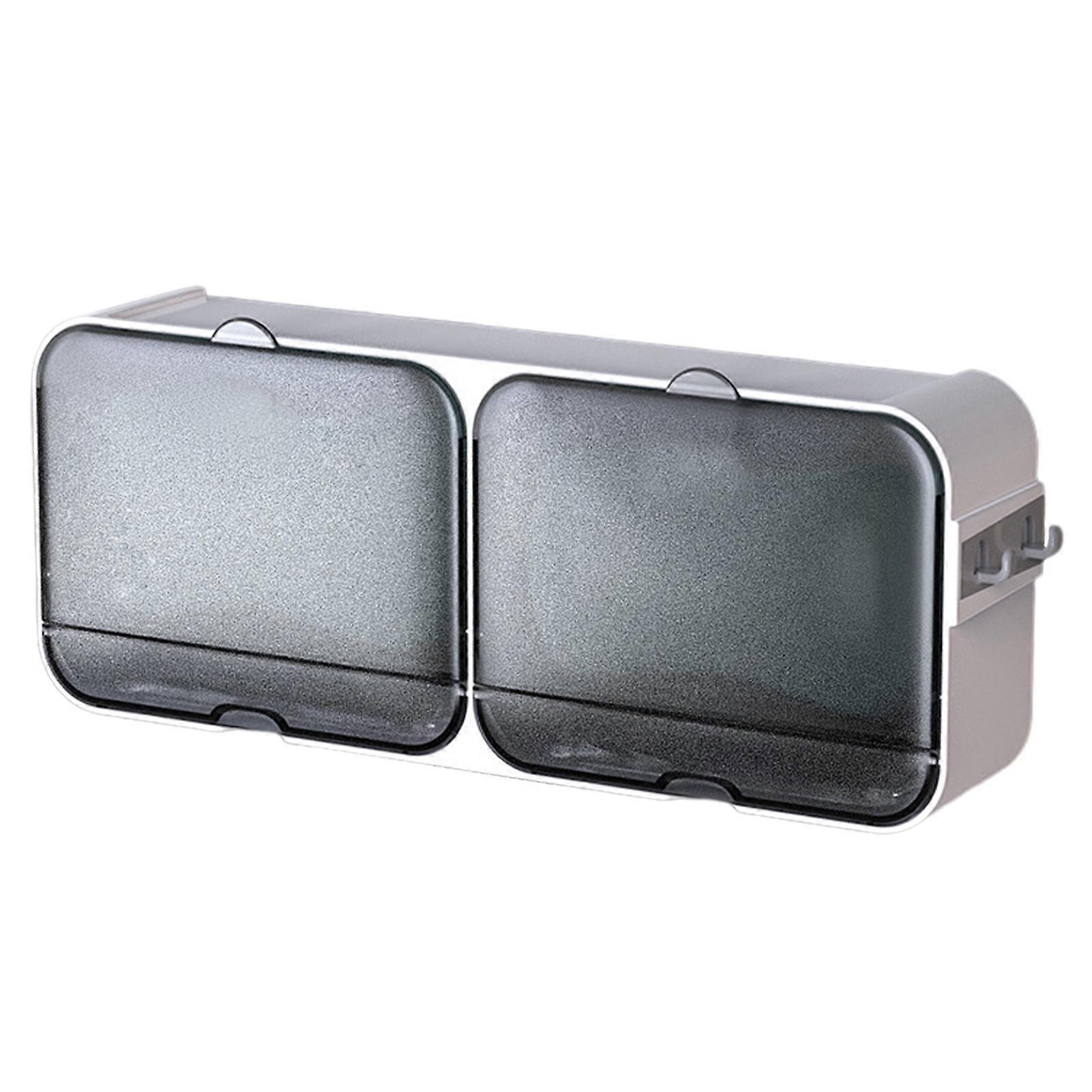 1 Set Soap Box Self-Adhesive Punch Free Moisture-proof Strong Load-bearing Wall Mounted Soap Dish Bathroom Supply KAESI
