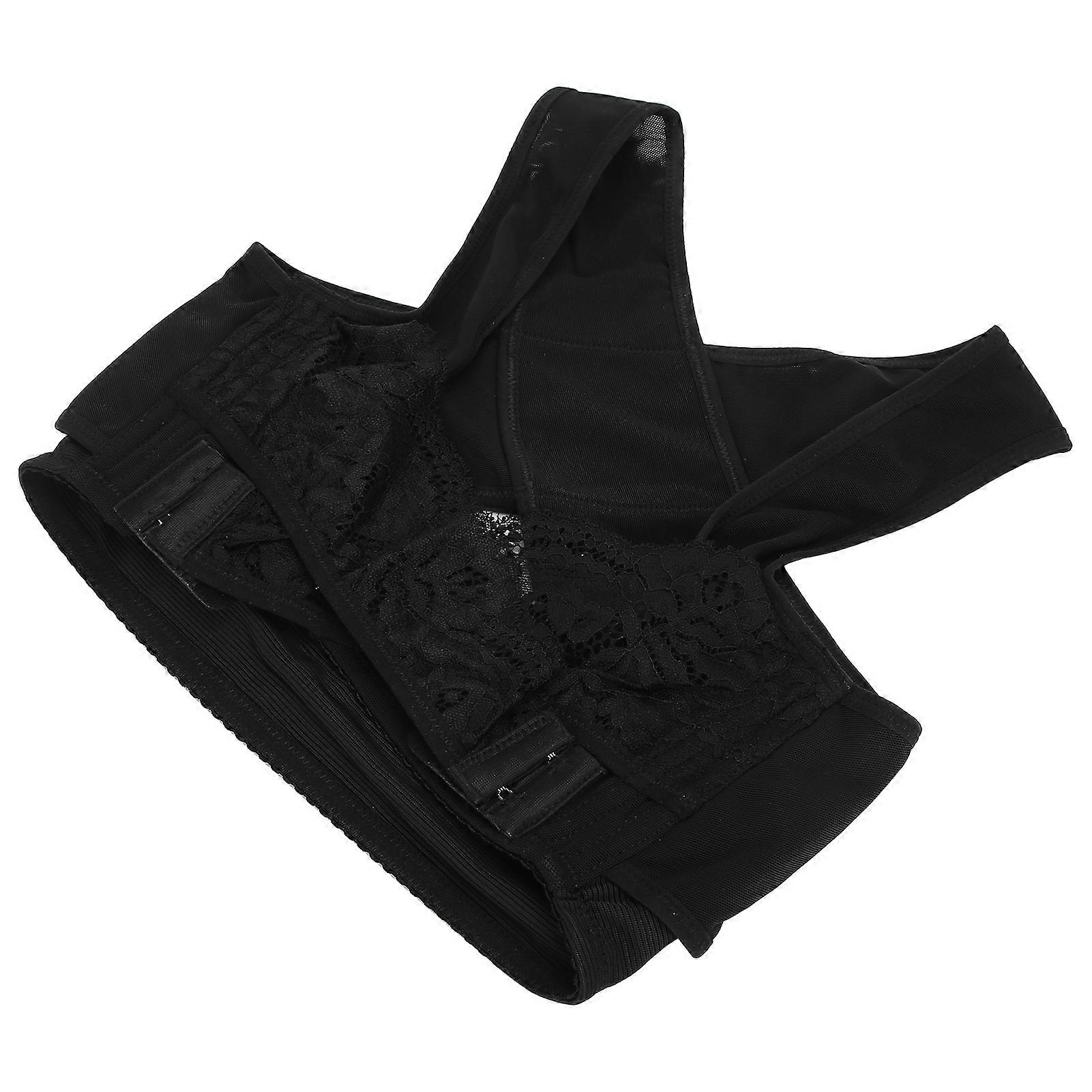 Chest Brace Up Women Breast Support Black Bra Shapewear Vest Prevent Hunchback BeltL