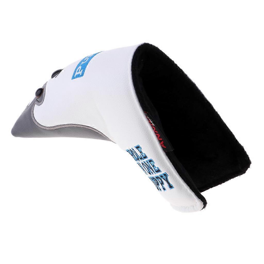Golf Mallet Putter Head Cover Dog Pattern Magnetic Protector Closure L Shape