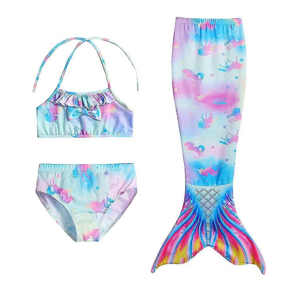 5-9 ans Filles Sirène Maillot de bain Set 3pcs Maillot de bain