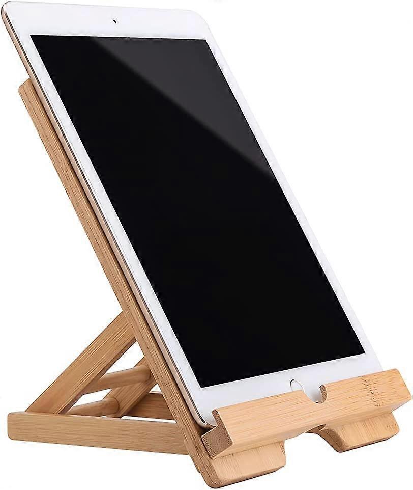 Bamboo and Wood Folding Tablet Stand Compatible with Multiple Models of Computers and Tablets