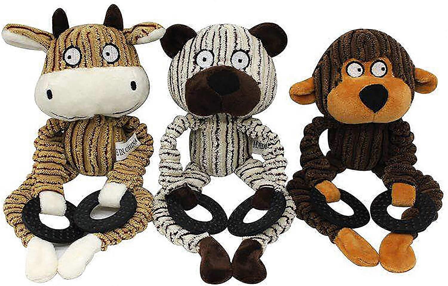 3Pcs Plush Dog Toys