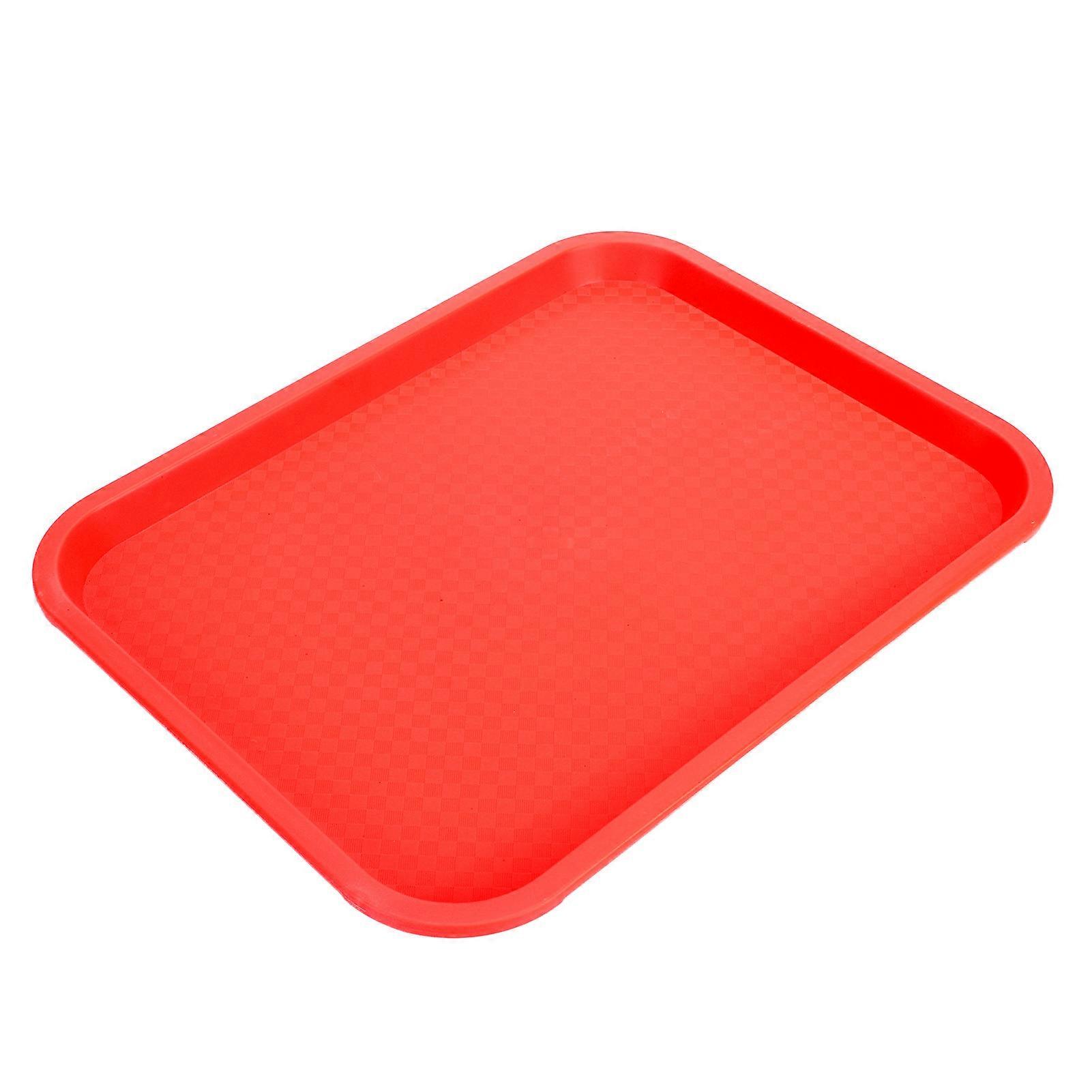 Thick PP Fast Food Service Tray - 13.4oz - Rectangular - Restaurant Canteen - Non Slip - Multi Purpose -
