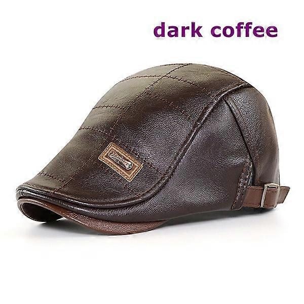 PU Leather Newsboy Hats Men Cap Plain Duckbill Visor Peaked Hat Autumn Winter Warm Flat Forward Caps Beret Gatsby Hats Berets