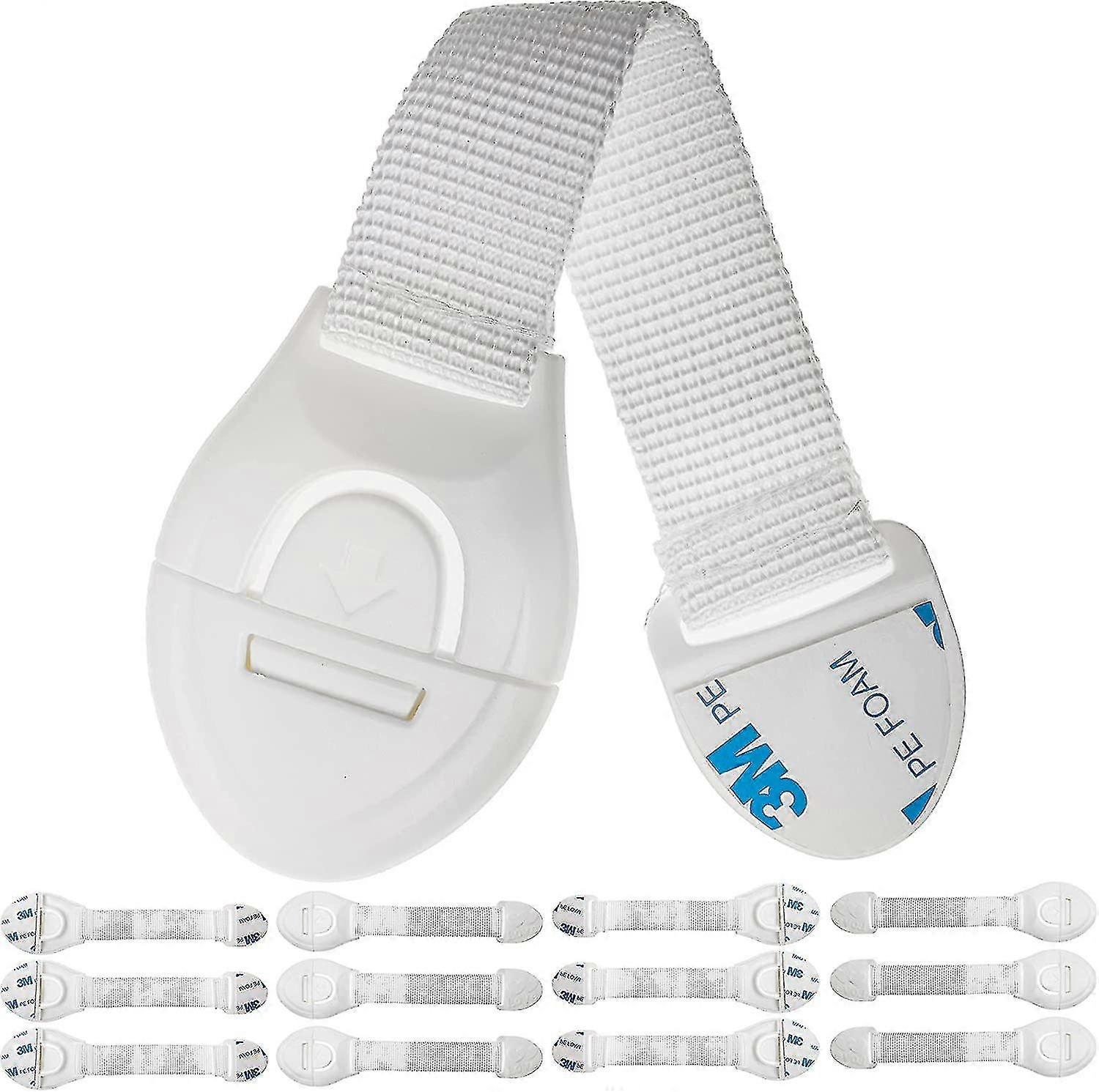 12-pack Universal Child Safety Fuse White Drawer Fuse Cupboard Toilet Fridge Multi-function Glue-on Child Protection From The First Steps PXCL